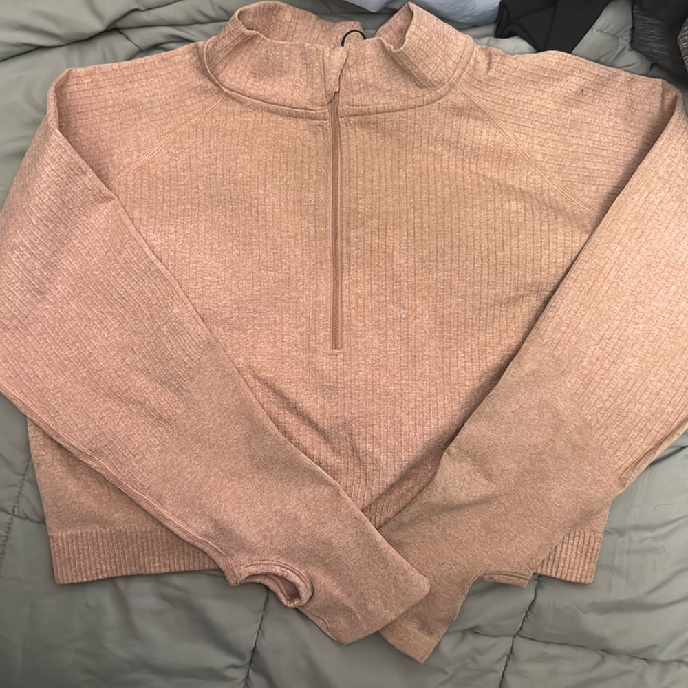 New AYBL half zip crop long sleeve top